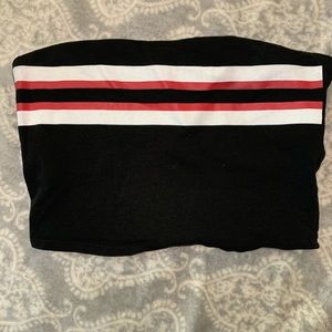 black type top with striped